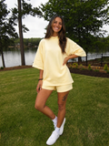 Yellow Oversized Mock Neck Matching Set