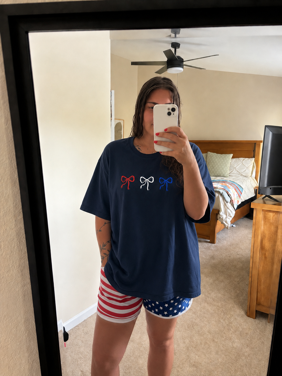 Red, White, & Blue Bow T-Shirt